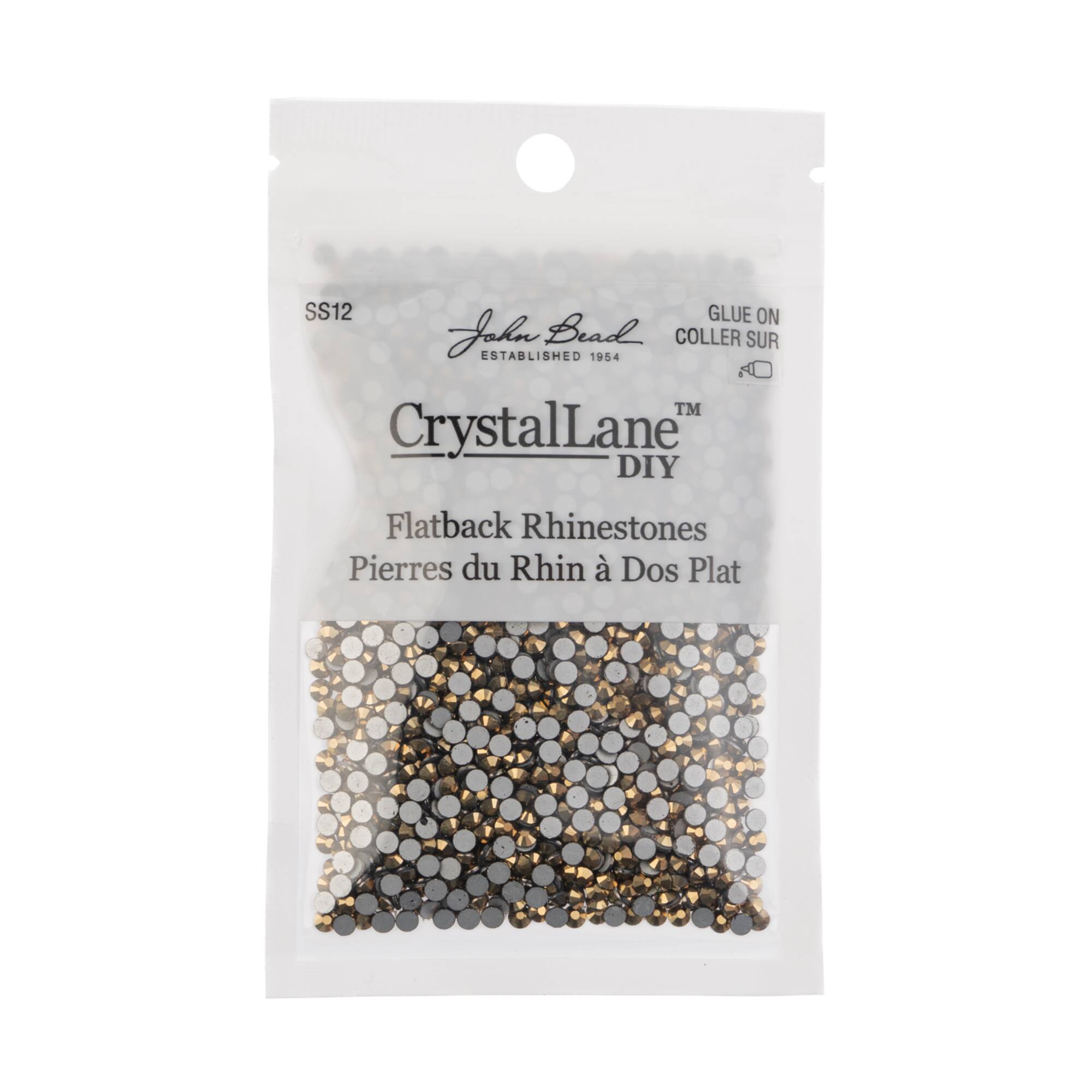 John Bead Crystal Lane SS12 Metallic Glass Round Flatback Rhinestones, 2,880ct